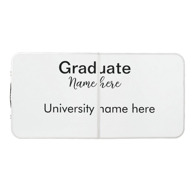 add your text simple graduate add school name cong beer pong table (Top)