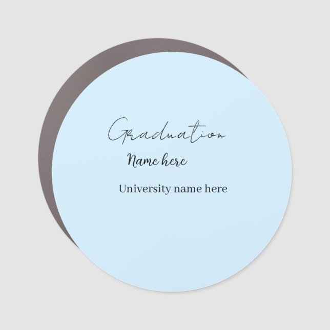 add your text simple graduate add school name cong car magnet (Front)
