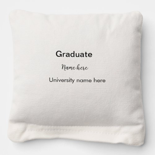 add your text simple graduate add school name cong cornhole bags