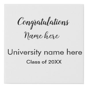 add your text simple graduate add school name cong faux canvas print