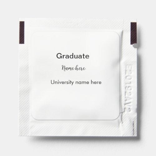 add your text simple graduate add school name cong hand sanitizer packet