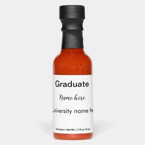 add your text simple graduate add school name cong hot sauces
