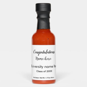 add your text simple graduate add school name cong hot sauces
