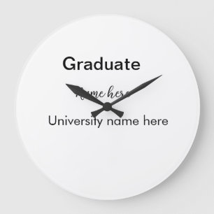 add your text simple graduate add school name cong large clock