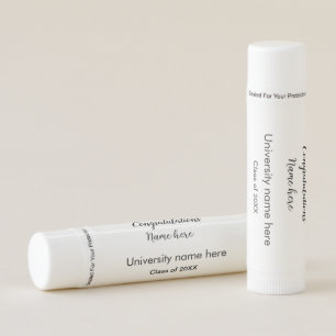 add your text simple graduate add school name cong lip balm