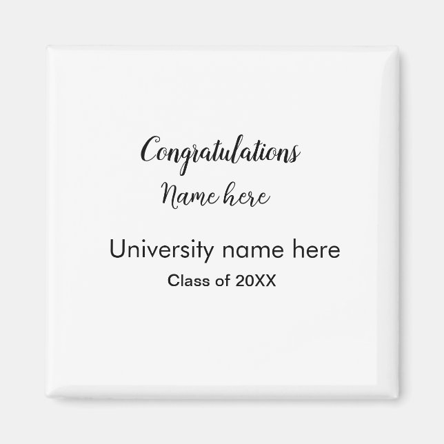 add your text simple graduate add school name cong magnet (Front)