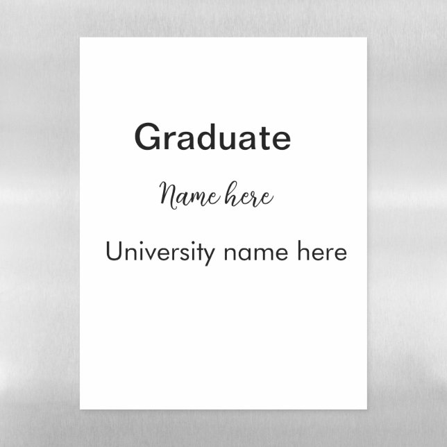 add your text simple graduate add school name cong magnetic dry erase sheet (Vertical)