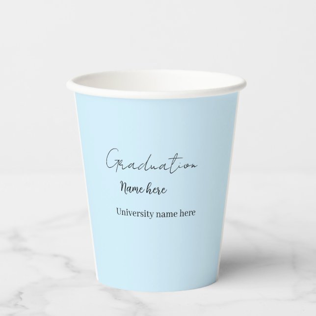add your text simple graduate add school name cong paper cups (Front)