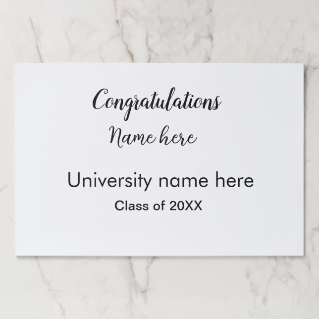 add your text simple graduate add school name cong paper pad (Front)