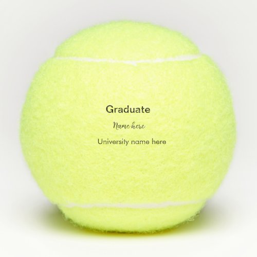 add your text simple graduate add school name cong tennis balls