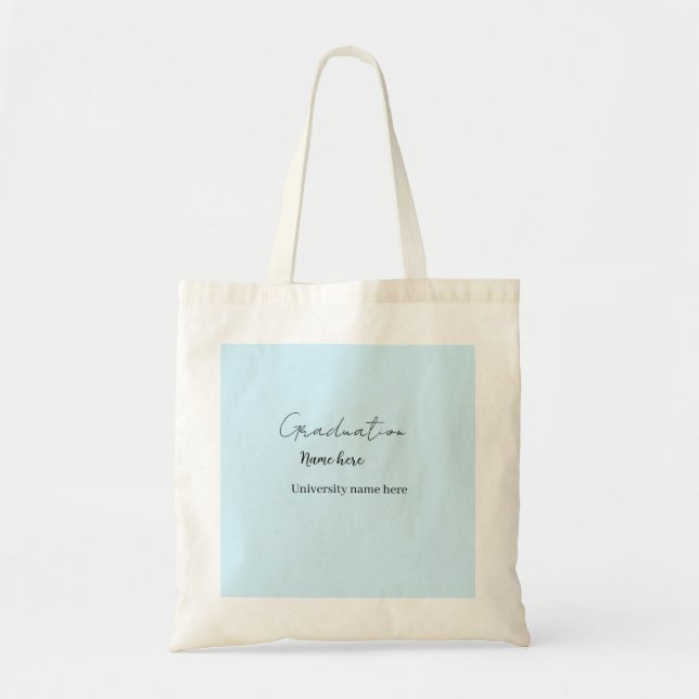 add your text simple graduate add school name cong tote bag (Front)