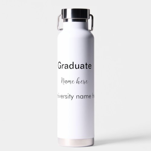 add your text simple graduate add school name cong water bottle