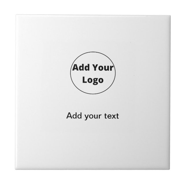 add your text simple minimal custom add your logo  ceramic tile (Front)