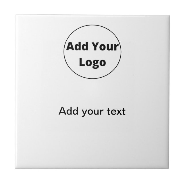 add your text simple minimal custom add your logo ceramic tile (Front)