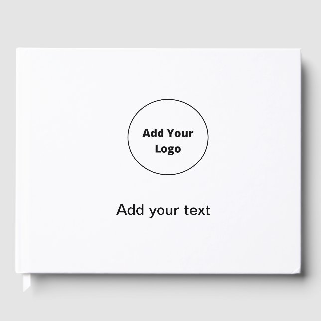 add your text simple minimal custom add your logo guest book (Front)