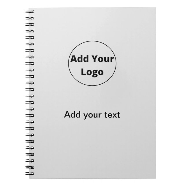 add your text simple minimal custom add your logo  notebook (Front)