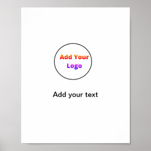 add your text simple minimal custom add your logo poster