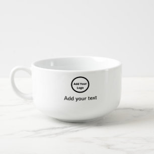 add your text simple minimal custom add your logo soup mug