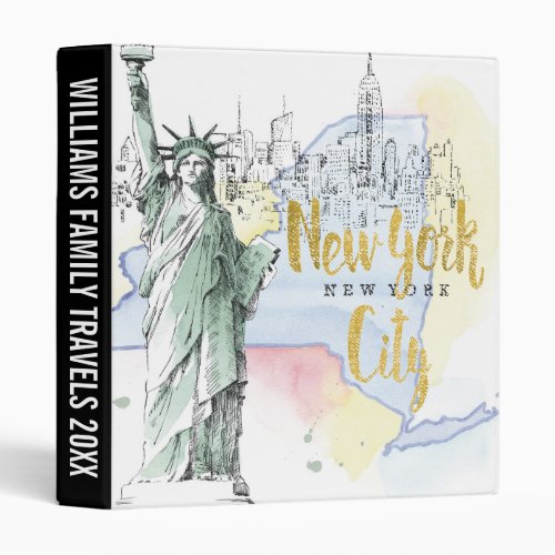 Add Your Text  Statue of Liberty 3 Ring Binder