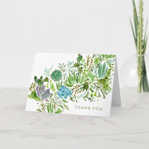 Add Your Text  Succulent Field I Thank You Card