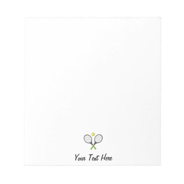 Add Your Text Tennis Racket and Ball Personalized  Notepad (Front)