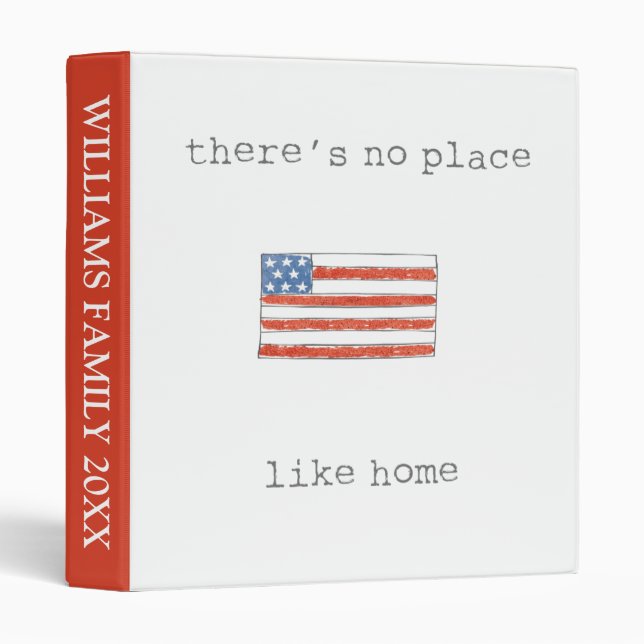 Add Your Text | There's No Place Like Home 3 Ring Binder (Front/Spine)