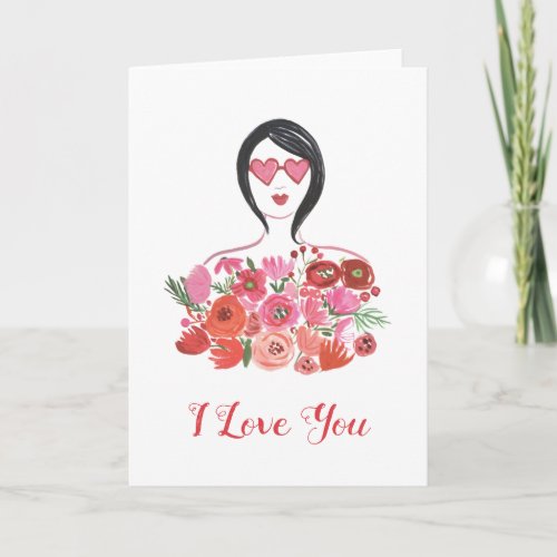 Add Your Text  Valentine Chic I Holiday Card