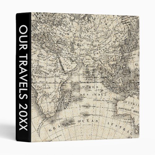 Add Your Text  Vintage Map Of Europe and Asia 3 Ring Binder