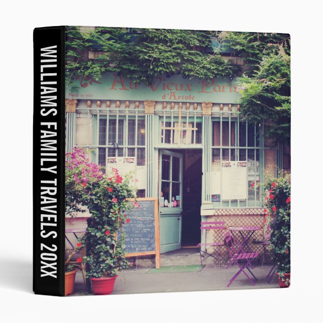 Add Your Text | Vintage Old Town Paris Binder (Front/Spine)