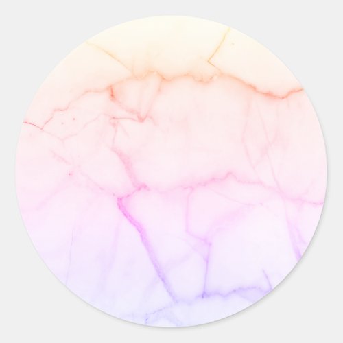 Add Your Text Watercolor Pastel Marble Classic Round Sticker