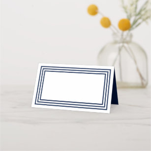 Navy Blue Table Placecards Assigned Seating Arrangement 50 Pack Blank Escort Place Cards Scored Easy Fold Tent 3.5 x 2 Bridal Shower Bachelorette Party Womans Milestone Birthday Office Retirement 