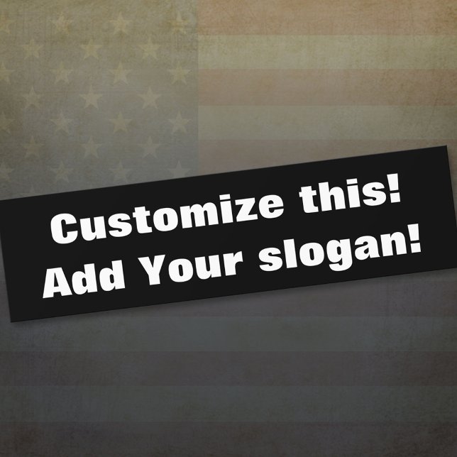 Add Your Text with black background Bumper Sticker (Creator Uploaded)
