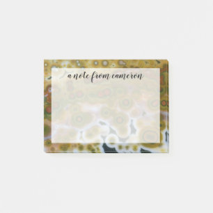 Add Your Text Yellow Colored Ocean Jasper Post-it Notes