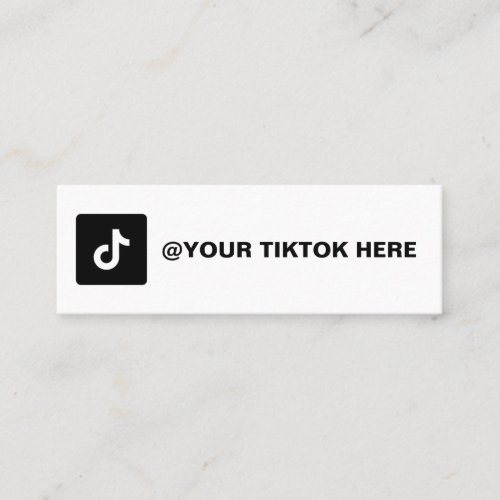 Add Your TikTok Handle _ Personalized Template Mini Business Card