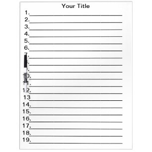 Add Your Title Numbered Lined Dry Erase Board