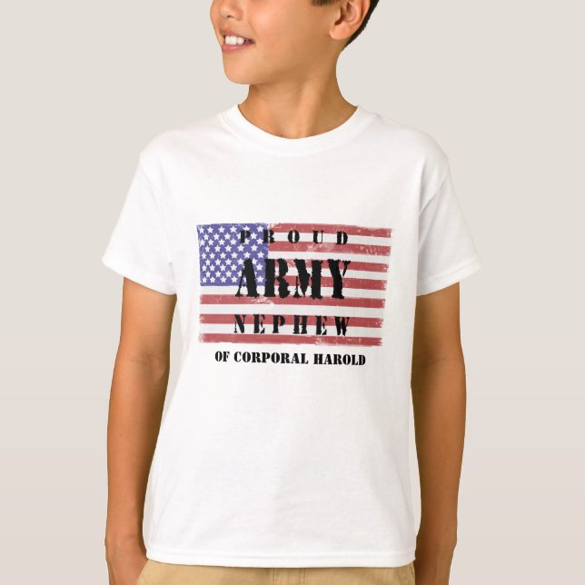 Add Your Uncle/Aunts Name Proud Army Nephew  Shirt (Front)