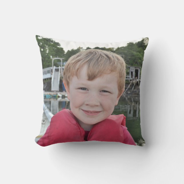 Add Your Vacation Photo Outdoor Pillow (Front)