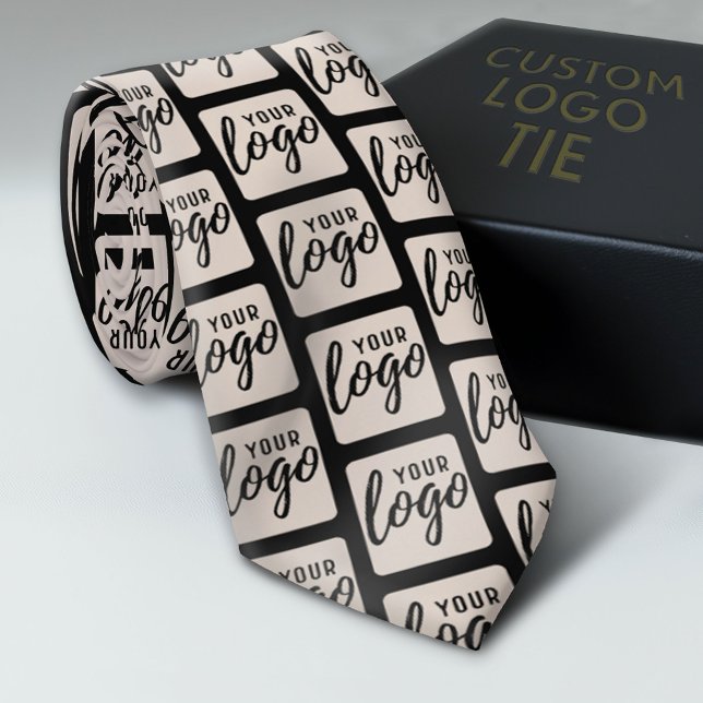 Add Your Vertical or Tall Logo Business Minimalist Neck Tie (Custom Logo Neck Ties)