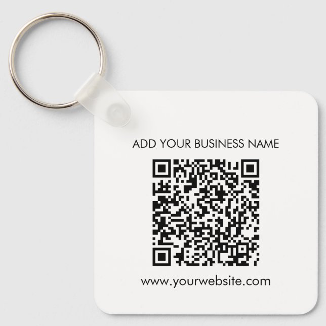 Add Your Website Address QR Code Business Keychain (Front)