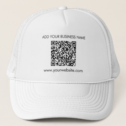 Add Your Website Address QR Code Business Trucker Hat