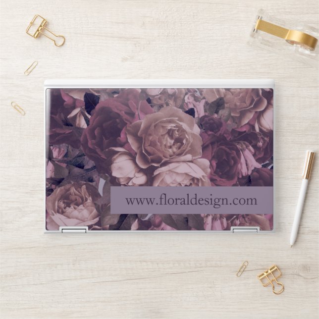 Add Your Website Purple Rose Fantasy HP Laptop Skin (Desk)