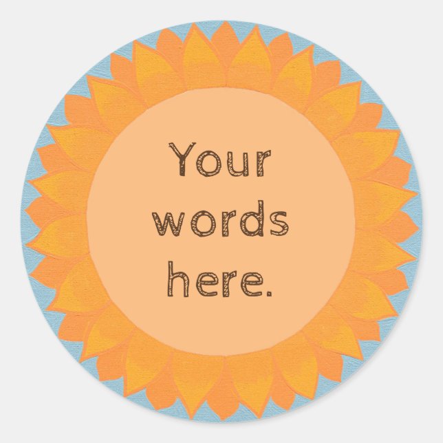 Add Your Words on Custom Sunflower Stickers (Front)