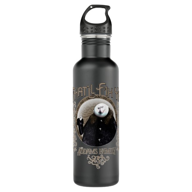 Addams Family Uncle Fester That'll Fix Ya Portrait Stainless Steel Water Bottle (Front)