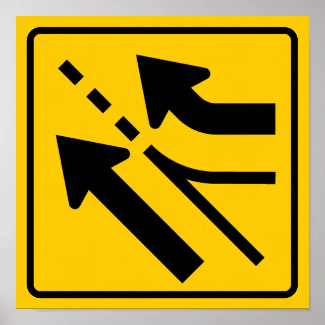 Added Lane (Right) Highway Sign | Zazzle