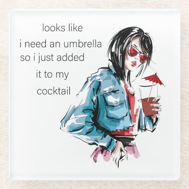 added umbrella clear coaster  (Front)