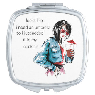 added umbrella clear coaster  compact mirror
