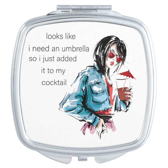 added umbrella clear coaster  compact mirror (Front)