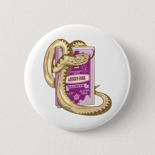ADDERS FORK Witches Spell Shakespeare Button (Front)