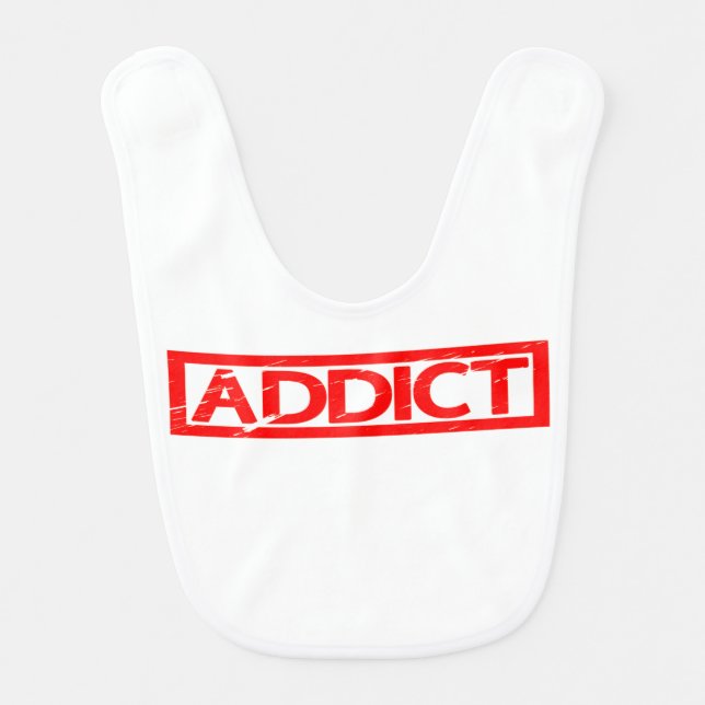 Addict Stamp Baby Bib (Front)