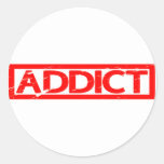 Addict Stamp Classic Round Sticker